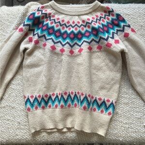 Sabrina Lauren Beige Sweater with Vibrant Accents